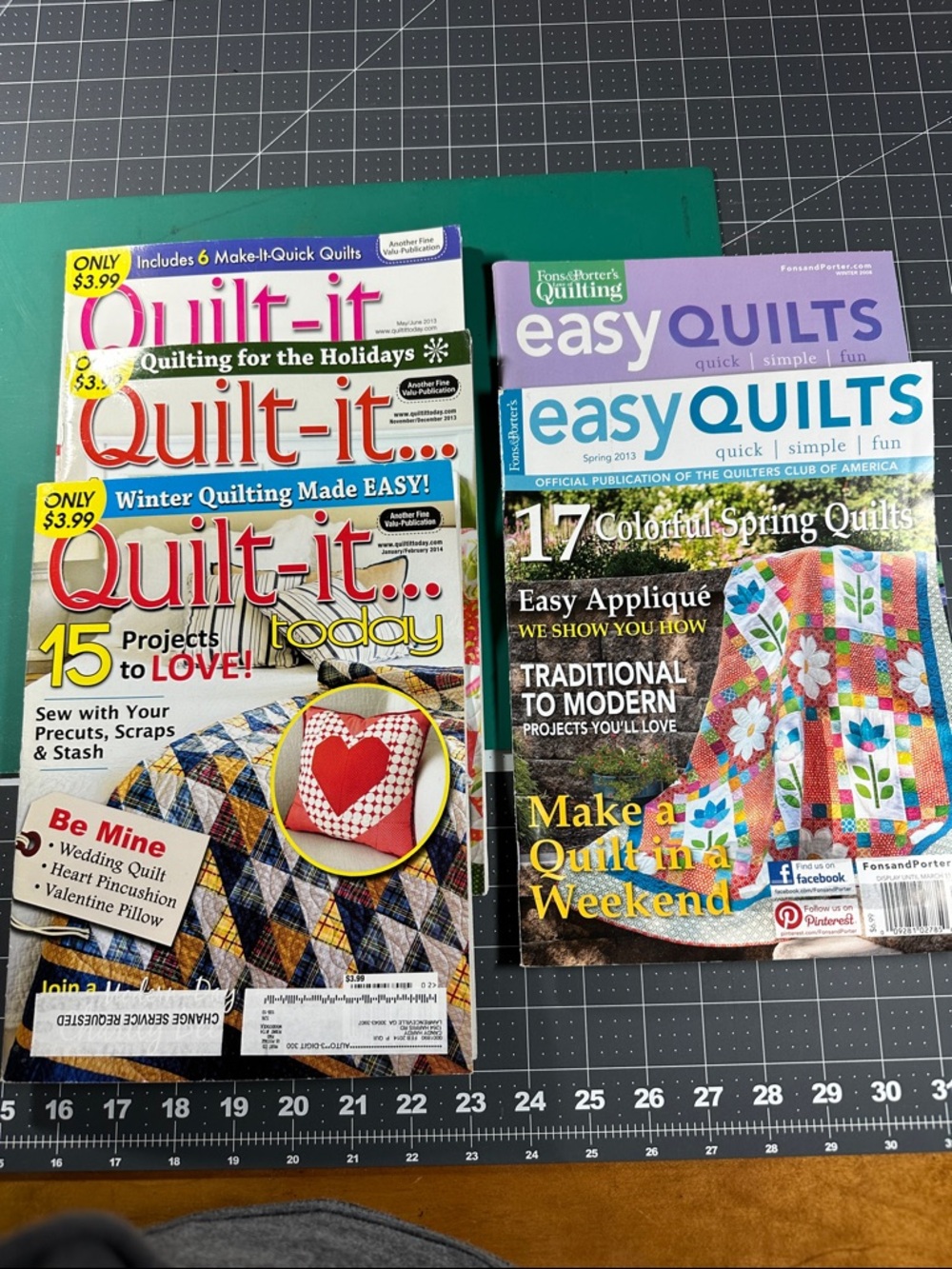 Quilt-It & Easy Quilts Magazine Bundle - Lot of 5